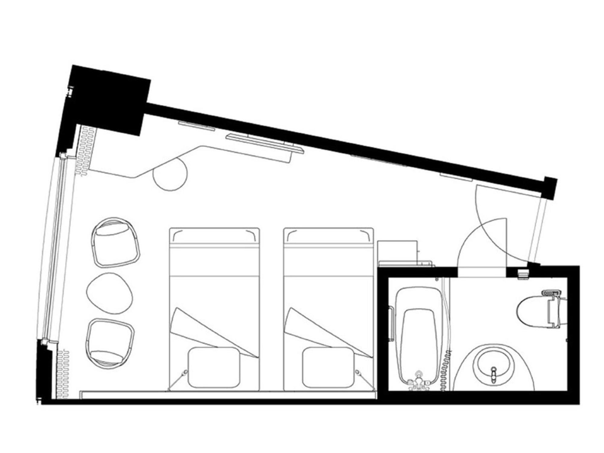 Sapporo Prince Hotel Szoba fotó A floorplan of a typical room